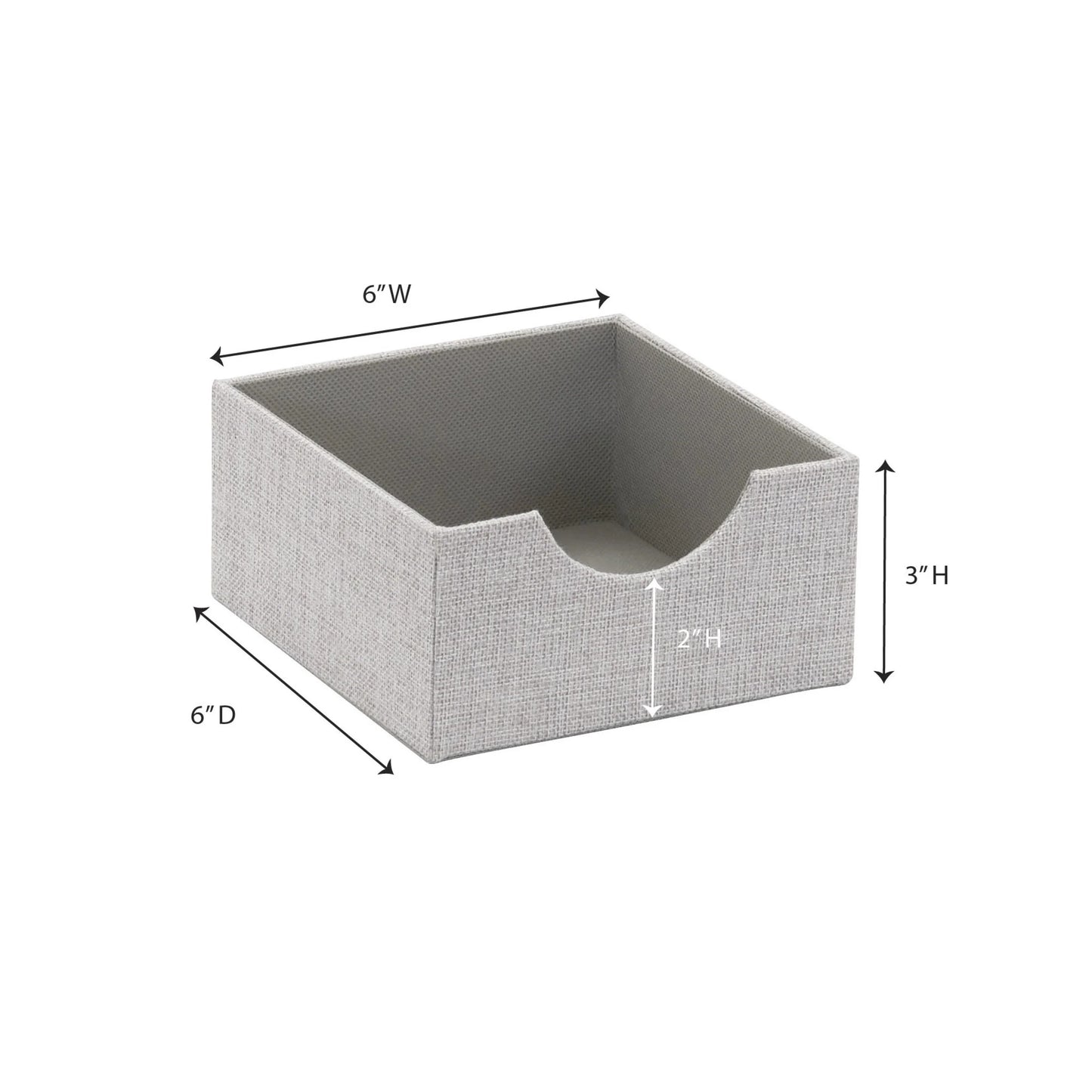 Square Organizer Tray 2 Pack, Small Organizer, Sleek and Stylish, Sturdy Frame with Fabric Covering, Gray