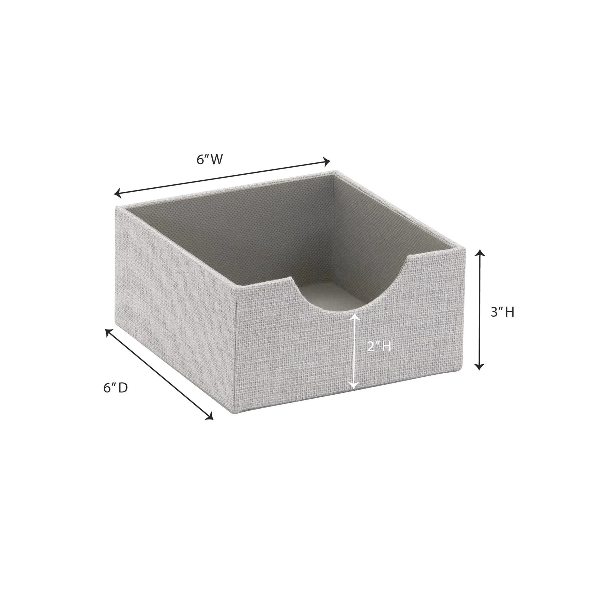 Square Organizer Tray 2 Pack, Small Organizer, Sleek and Stylish, Sturdy Frame with Fabric Covering, Gray