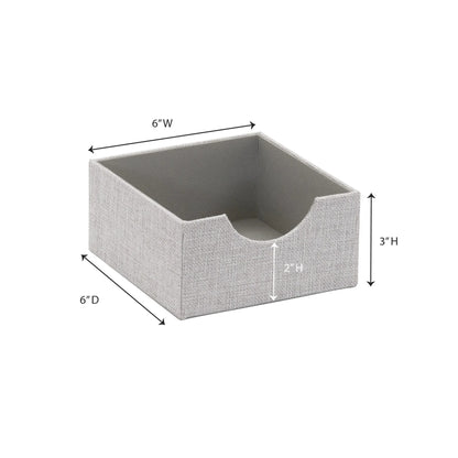 Square Organizer Tray 2 Pack, Small Organizer, Sleek and Stylish, Sturdy Frame with Fabric Covering, Gray