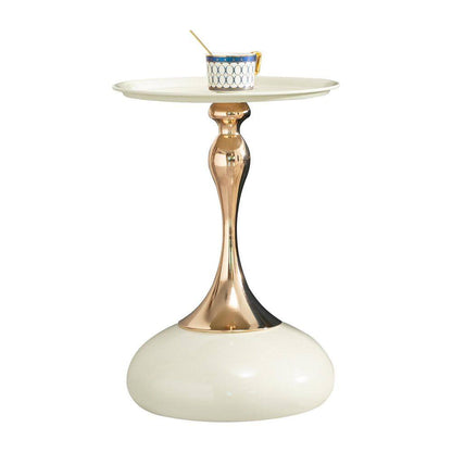 Small round Side Table for Small Space, Cocktail Table, Living Room Small Coffee Table, White End Table