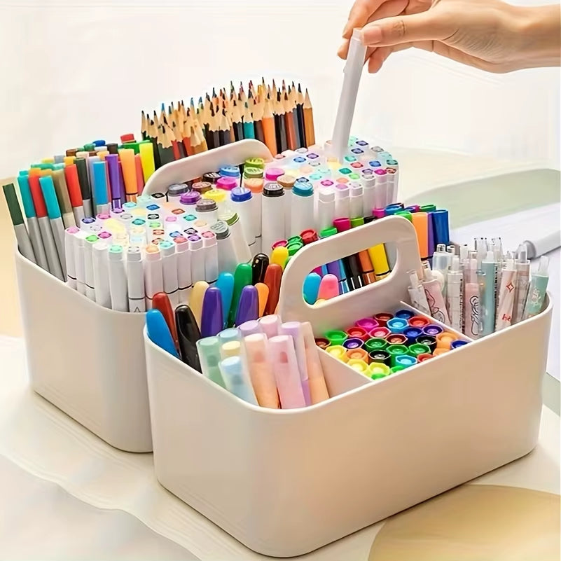 Multi Functional Storage Basket with Handle! Easy to Organize Portable Pencil and Pencil Holder Pencil Case