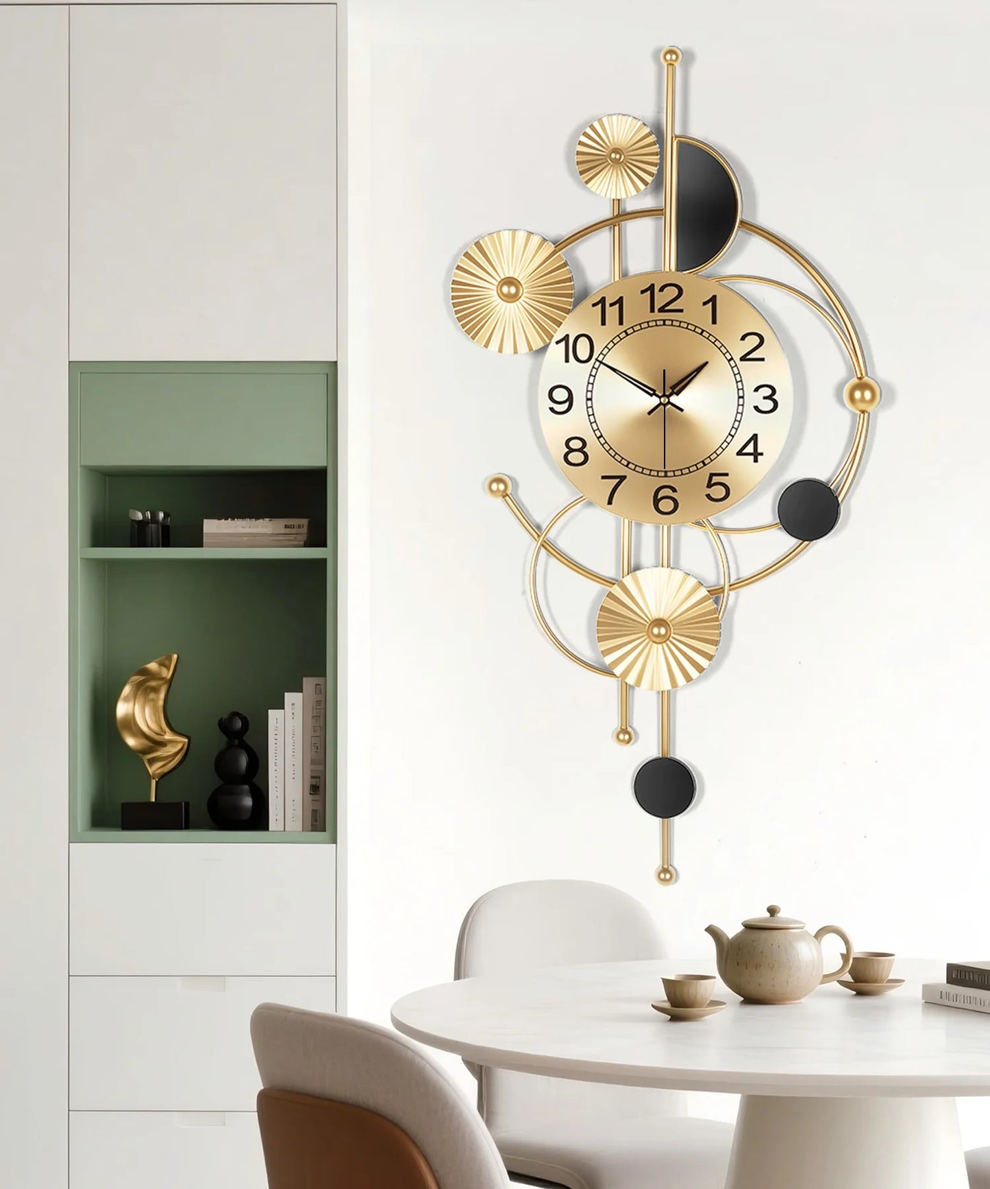 Wall Clock,Large Wall Clock,Wall Clocks for Living Room Decor Modern Silent Non-Ticking Metal Wall Art, Clock for Living Room, Kitchen, Bedroom, or Office Wall Decor (32")