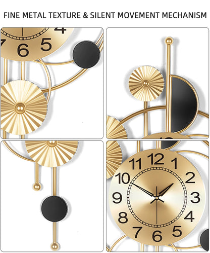 Wall Clock,Large Wall Clock,Wall Clocks for Living Room Decor Modern Silent Non-Ticking Metal Wall Art, Clock for Living Room, Kitchen, Bedroom, or Office Wall Decor (32")