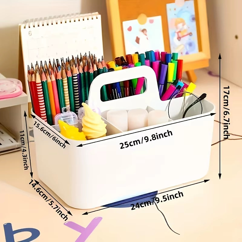 Multi Functional Storage Basket with Handle! Easy to Organize Portable Pencil and Pencil Holder Pencil Case