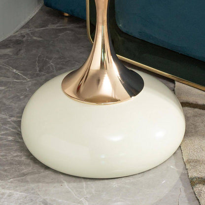 Small round Side Table for Small Space, Cocktail Table, Living Room Small Coffee Table, White End Table