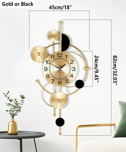 Wall Clock,Large Wall Clock,Wall Clocks for Living Room Decor Modern Silent Non-Ticking Metal Wall Art, Clock for Living Room, Kitchen, Bedroom, or Office Wall Decor (32")