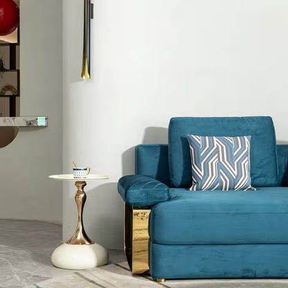 Small round Side Table for Small Space, Cocktail Table, Living Room Small Coffee Table, White End Table